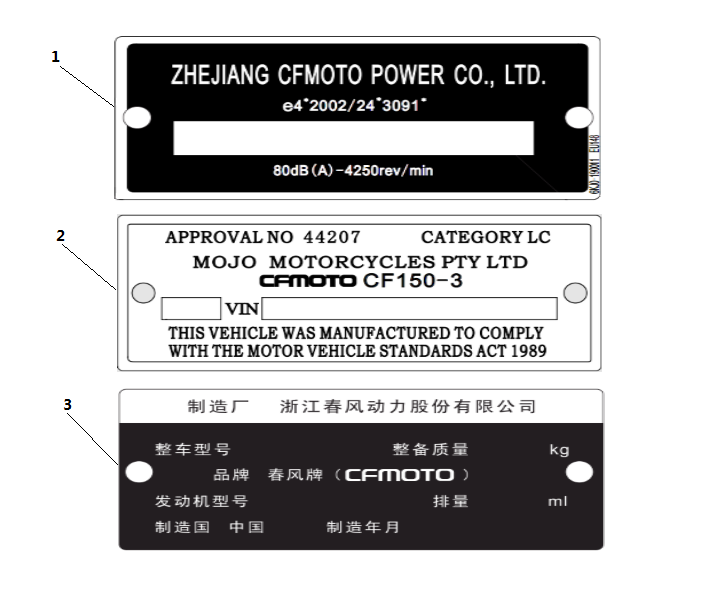 VEHICLE NAMEPLATE - F19-F