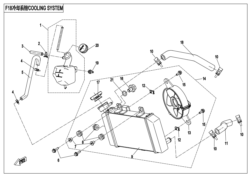 COOLING SYSTEM（WITHOUT THERMAL SWITCH） - F18-V2