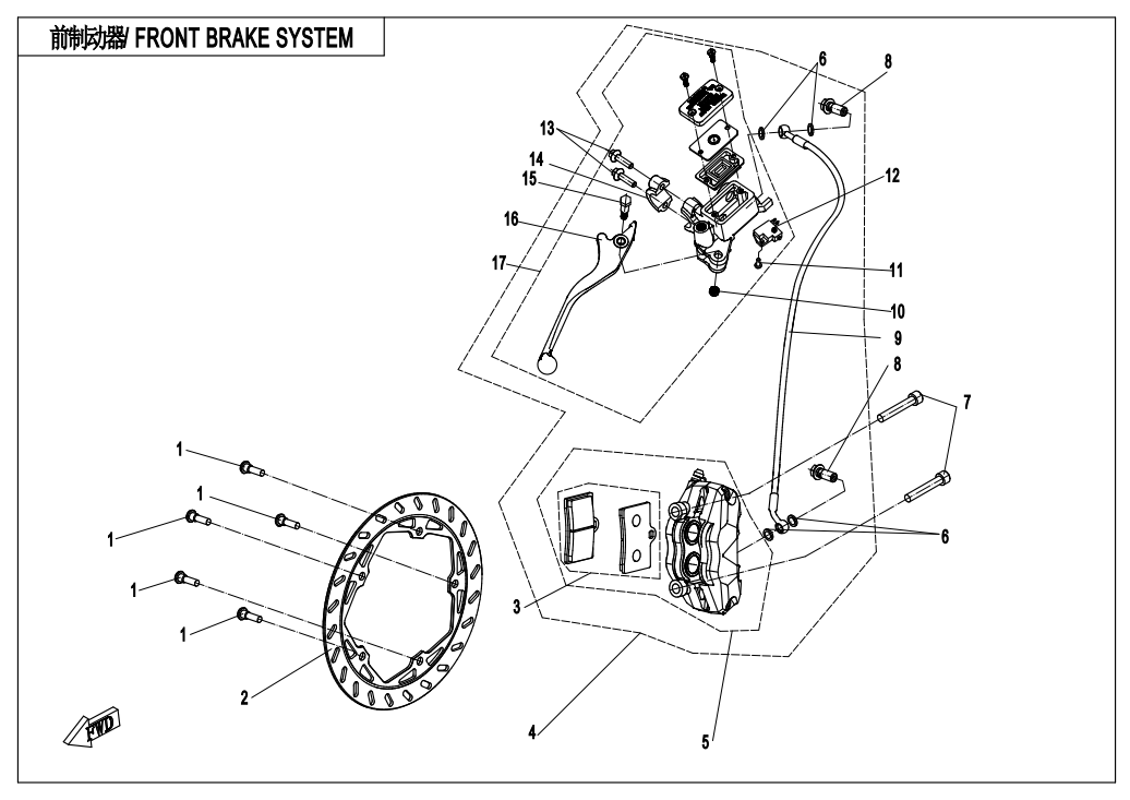 FRONT BRAKE SYSTEM（HANGTE） - F08-B-1