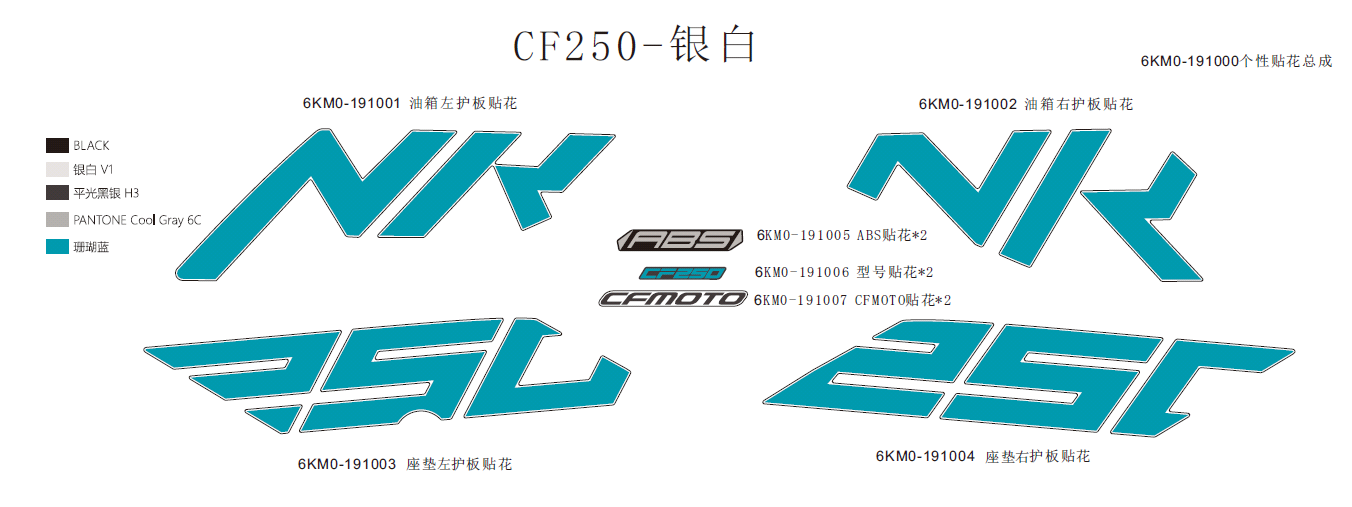 DECAL(SILVER WHITE) - F19-B