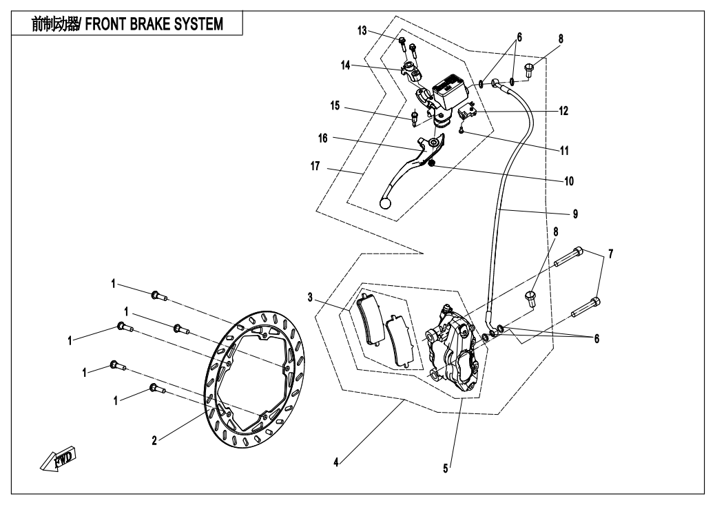 FRONT BRAKE SYSTEM（JJUAN） - F08-A-1