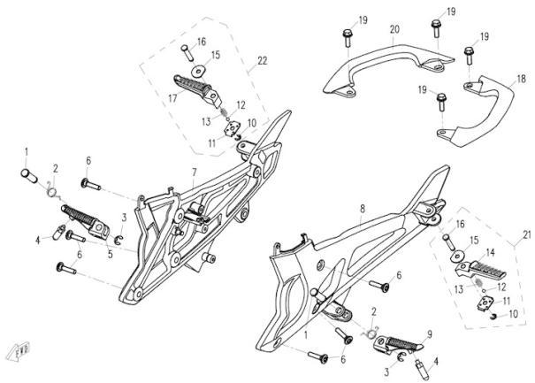 FOOTREST & REAR HANDRAIL - F14