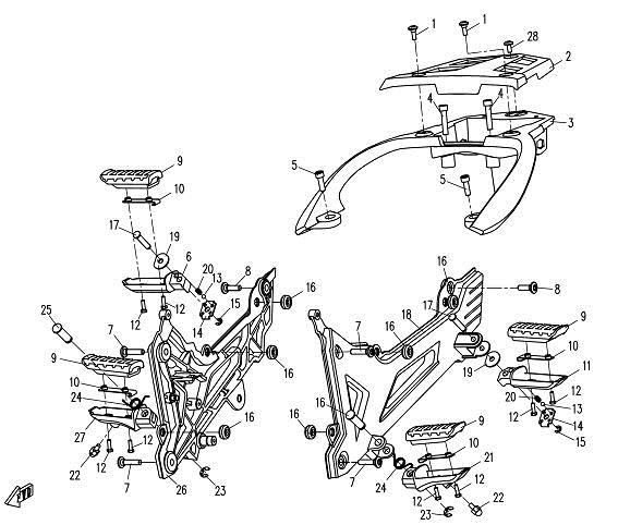 FOOTREST & REAR HANDRAIL - F14