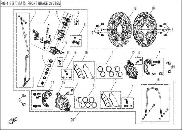 FRONT BRAKE SYSTEM - F08-1