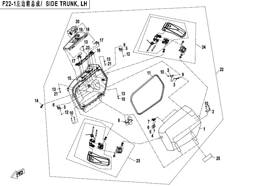 SIDE BOX ,LH - F22-1-ABS