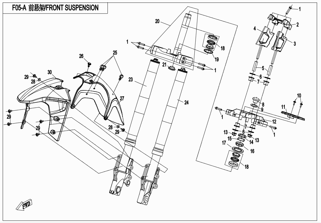 FRONT SUSPENSION（HIGH CONFIGURATION） - F05-A