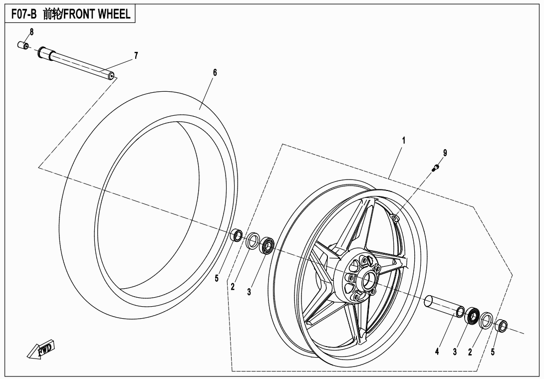 FRONT WHEEL （LOW CONFIGURATION） - F07-B