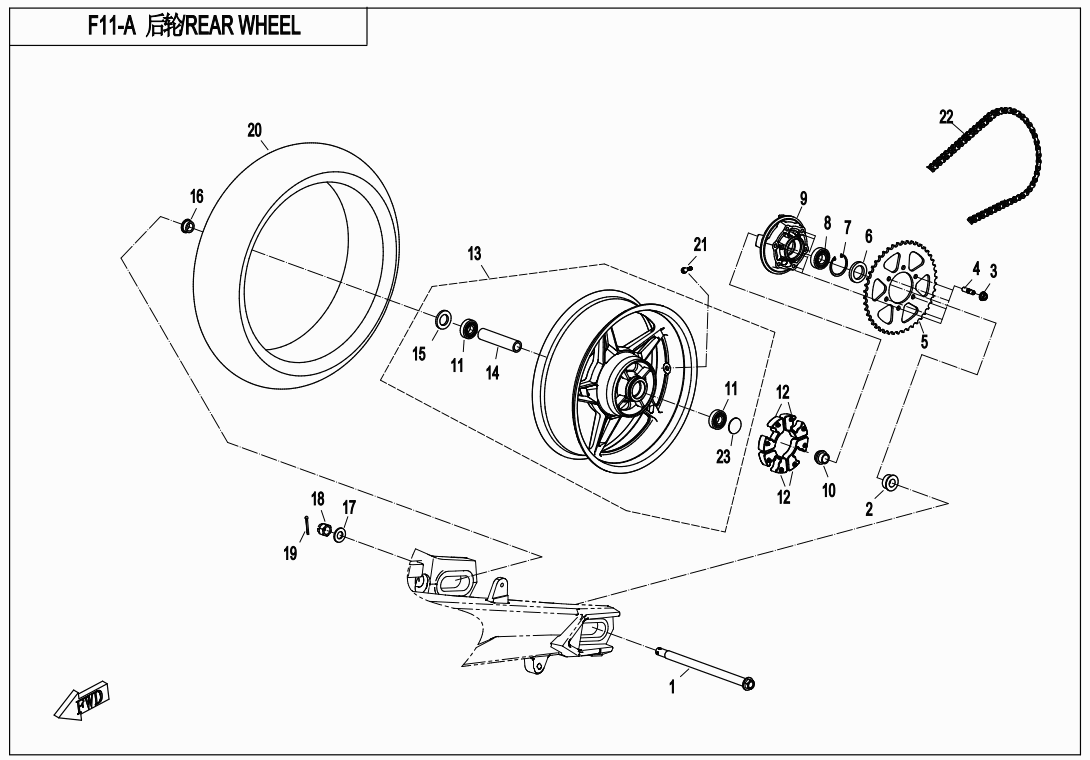 REAR WHEEL（HIGH CONFIGURATION） - F11-A