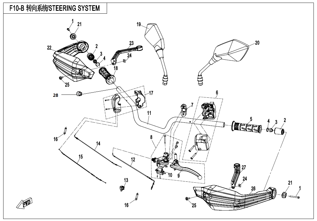 STEERING SYSTEM(HAND GUARD) - F10-B