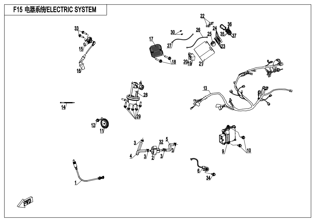 ELECTRIC SYSTEM(NON ABS) - F15-B