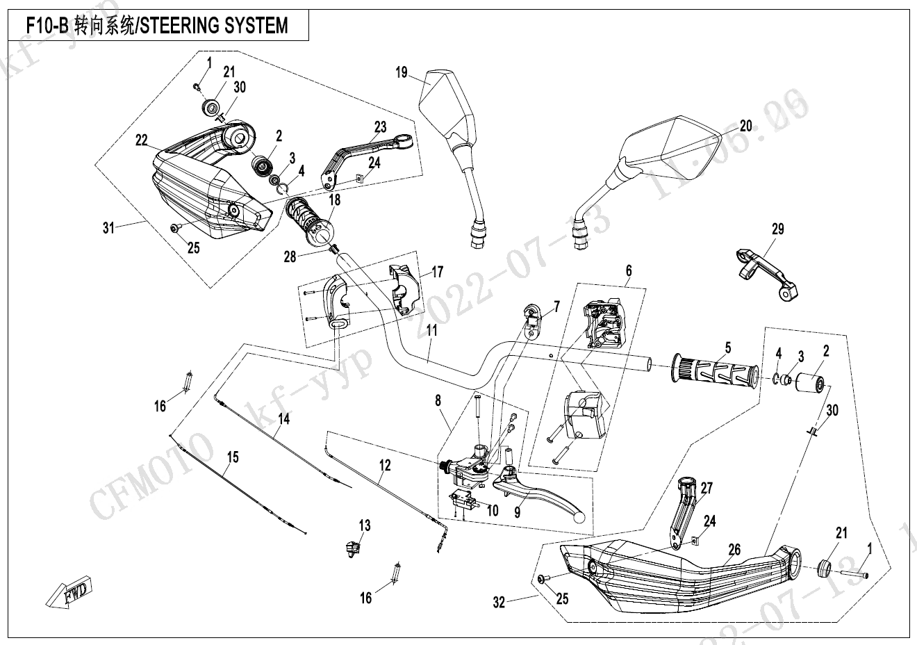 STEERING SYSTEM(HAND GUARD) - F10-B