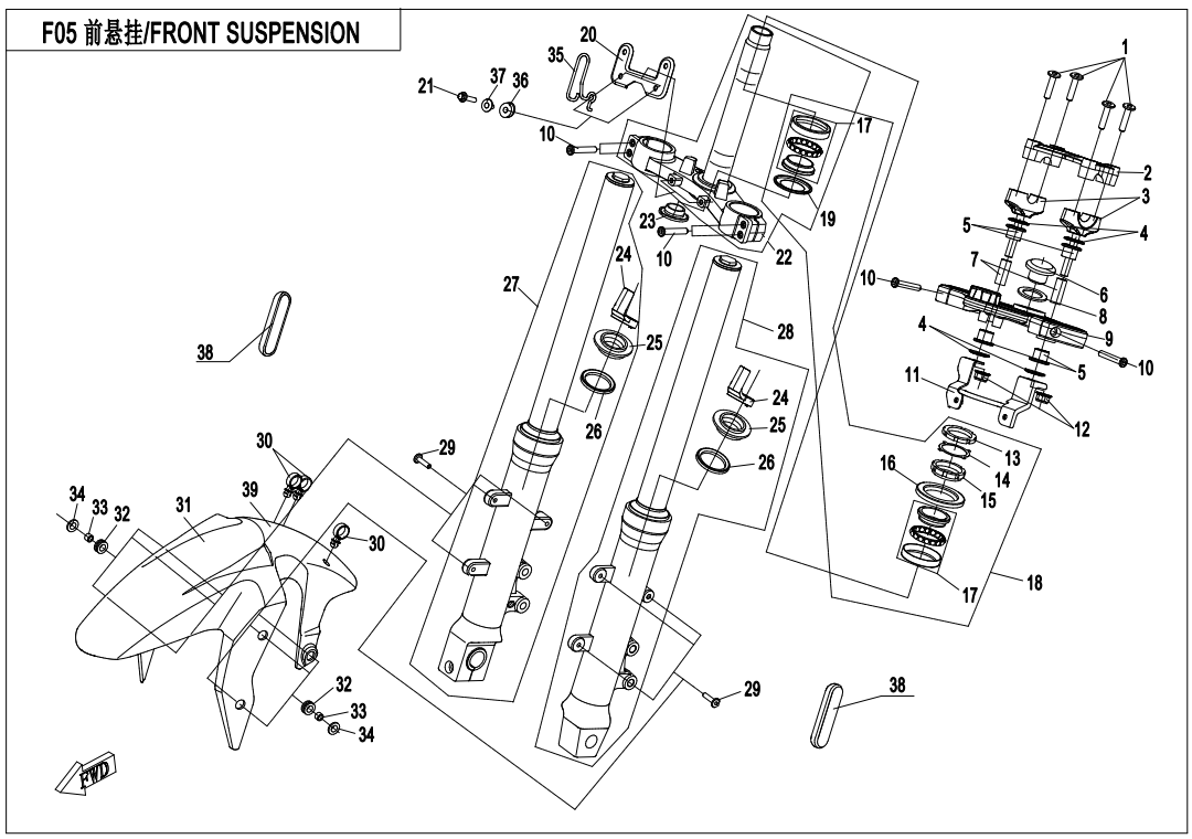 FRONT SUSPENSION(SHOCK ABSORBER-KYB) - F05-V2
