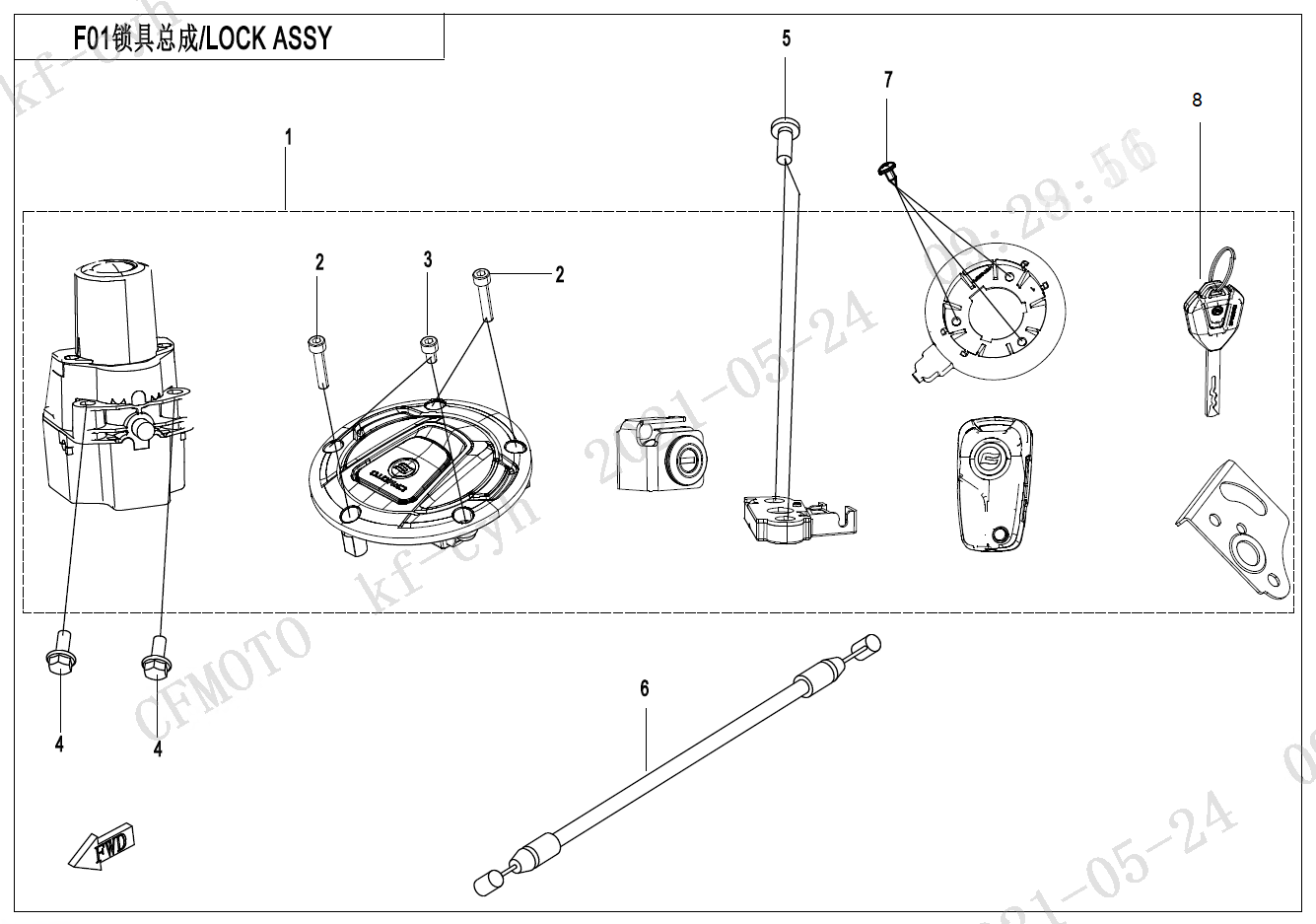 LOCK KIT(TOURING) - F01-B
