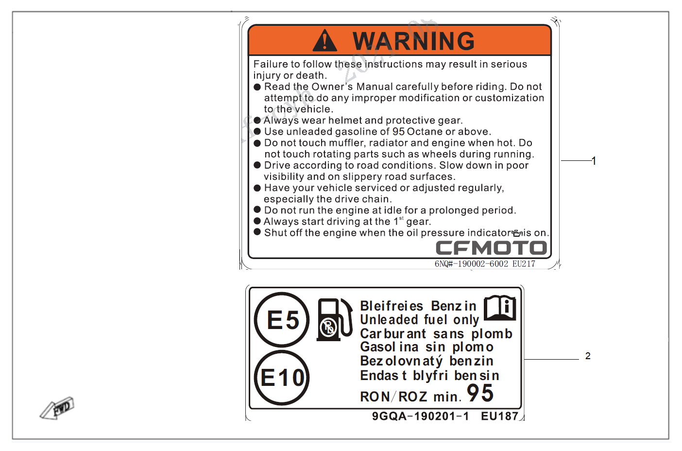 WARNING DECAL KITS - F19-2