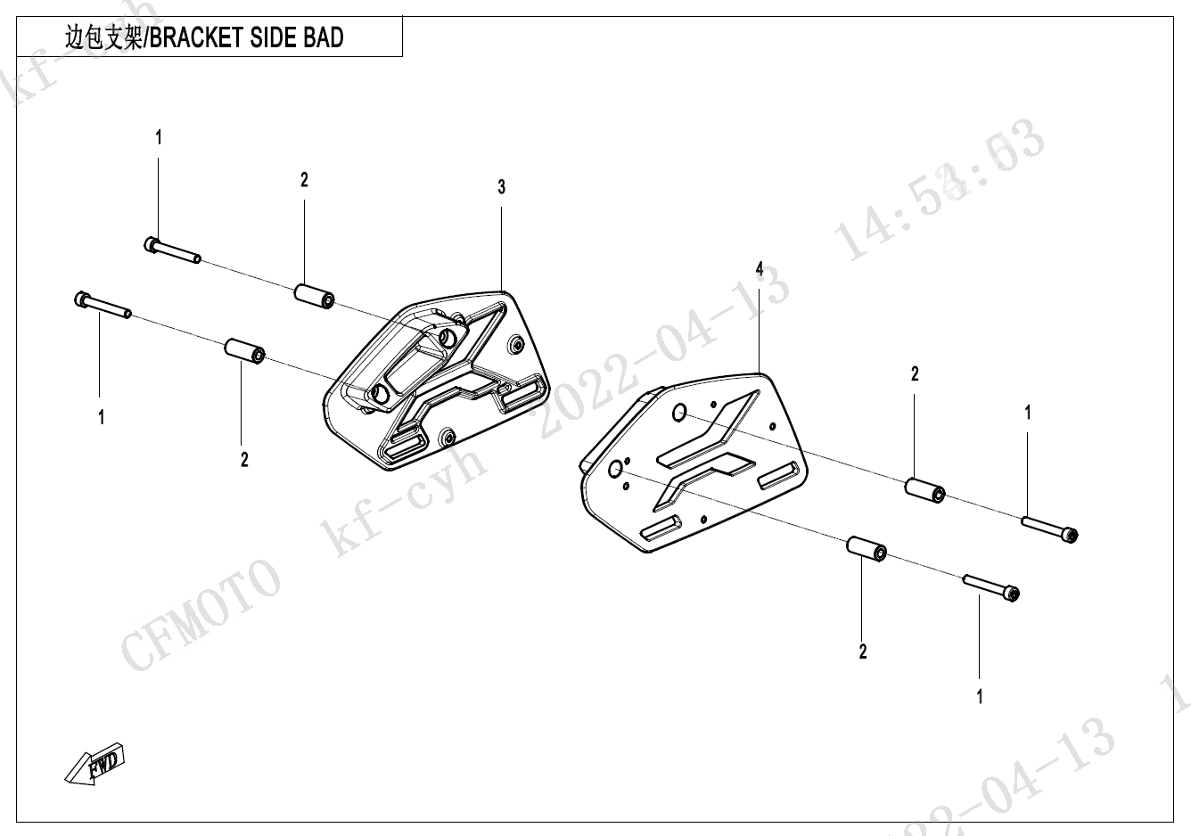 BRACKET  SIDE  BAD - F22