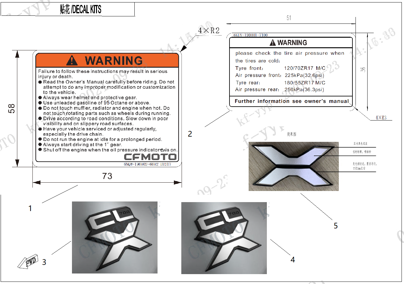 WARNING DECAL KITS - F19-1