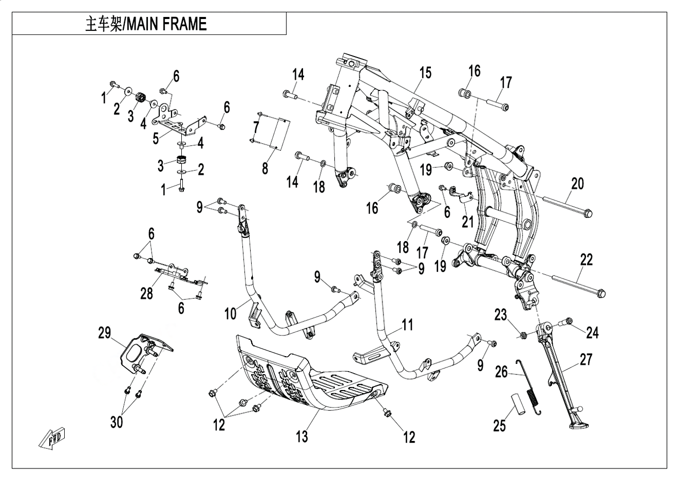 MAIN FRAME(HIGH FENDER) - F03-2-B