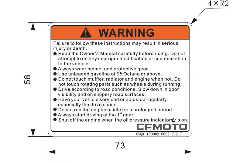 WARNING DECAL - F19-1