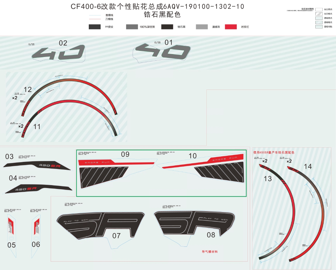DECAL KITS (ZIRCON BLACK) - F19-2-B