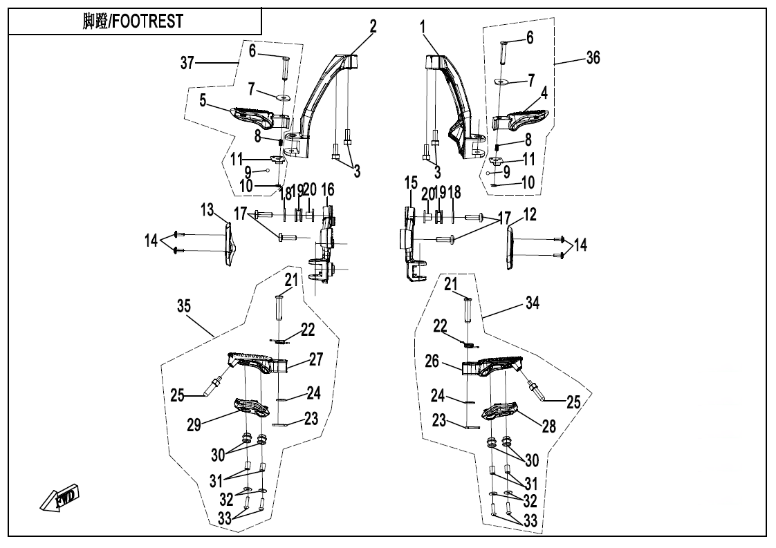 FOOTREST - F14-1-V1