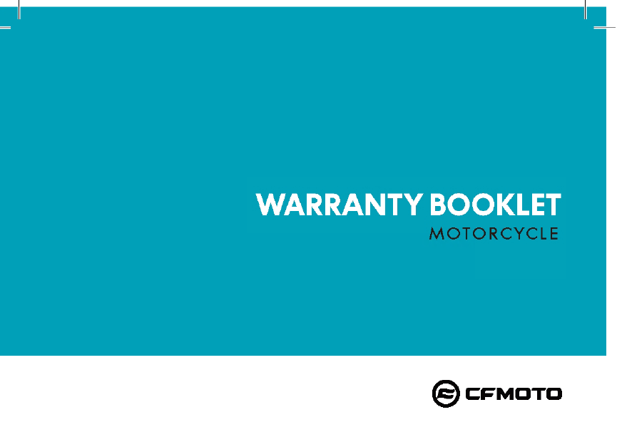AUSTRALIA WARRANTY CARD - F38-F